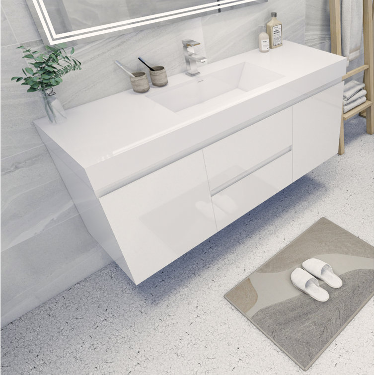 Latitude Run® Carny 60" WallMounted Single Bathroom Vanity Set & Reviews Wayfair